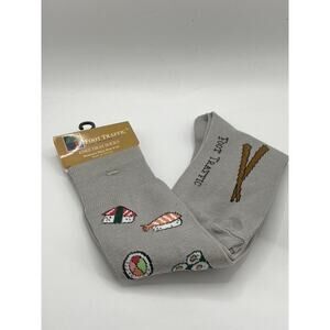 FOOT TRAFFIC Women's Gray Sushi Print Pull-On Knee High Knit Socks SZ OS